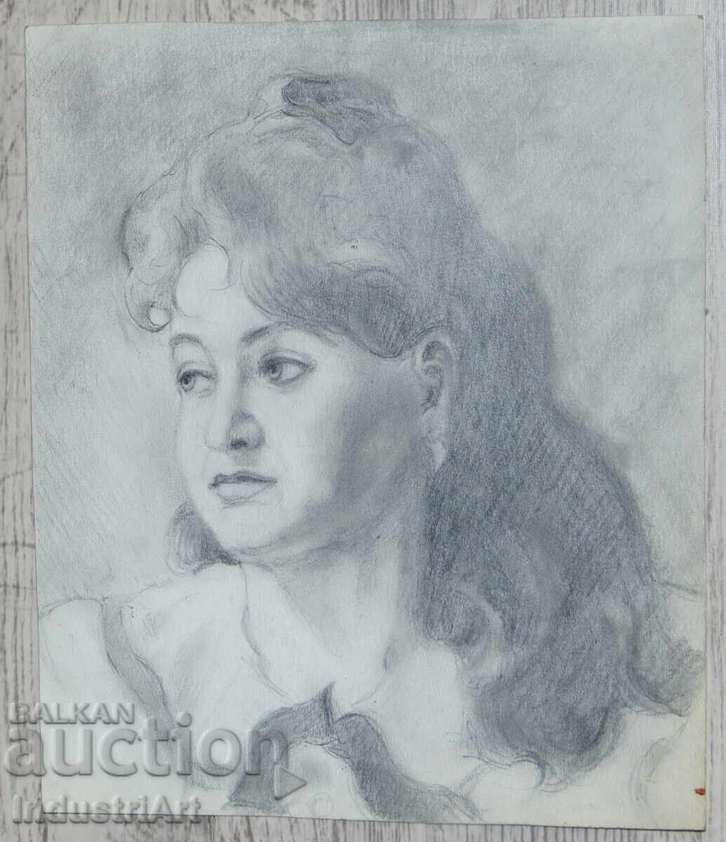 Аукцион Красива рисунка молив женски портрет Аукцион Красива рисунка молив женски портрет