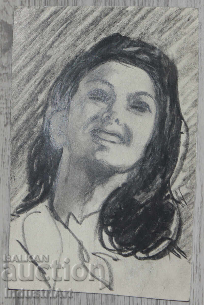 Όμορφη σκίτσο μολυβιού γυναικείο πορτρέτο με τιμή 100.00 BGN | € 51.13