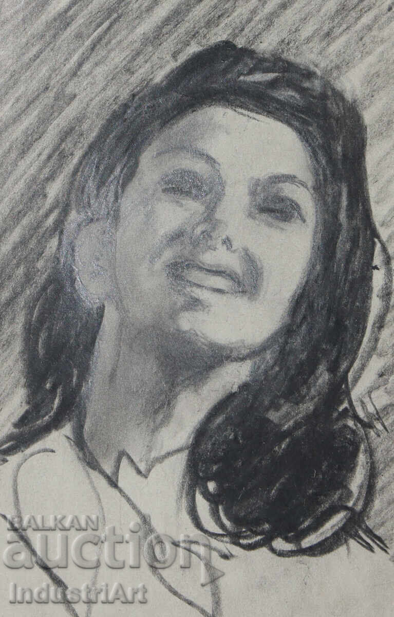 Όμορφη σκίτσο μολυβιού γυναικείο πορτρέτο