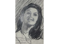 Beautiful pencil drawing of a female portrait