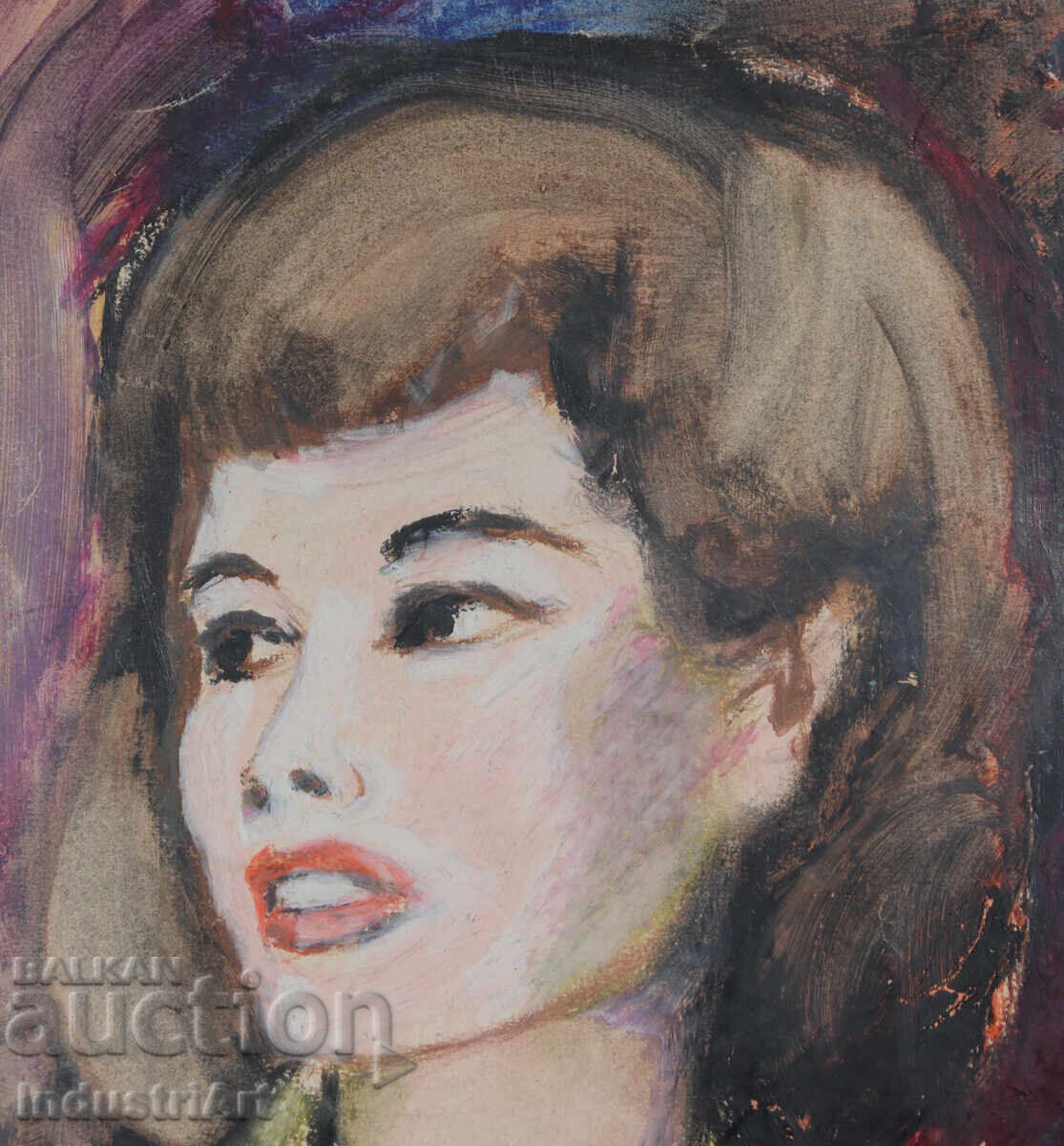 Delivery of Old beautiful pastel drawing, female portrait