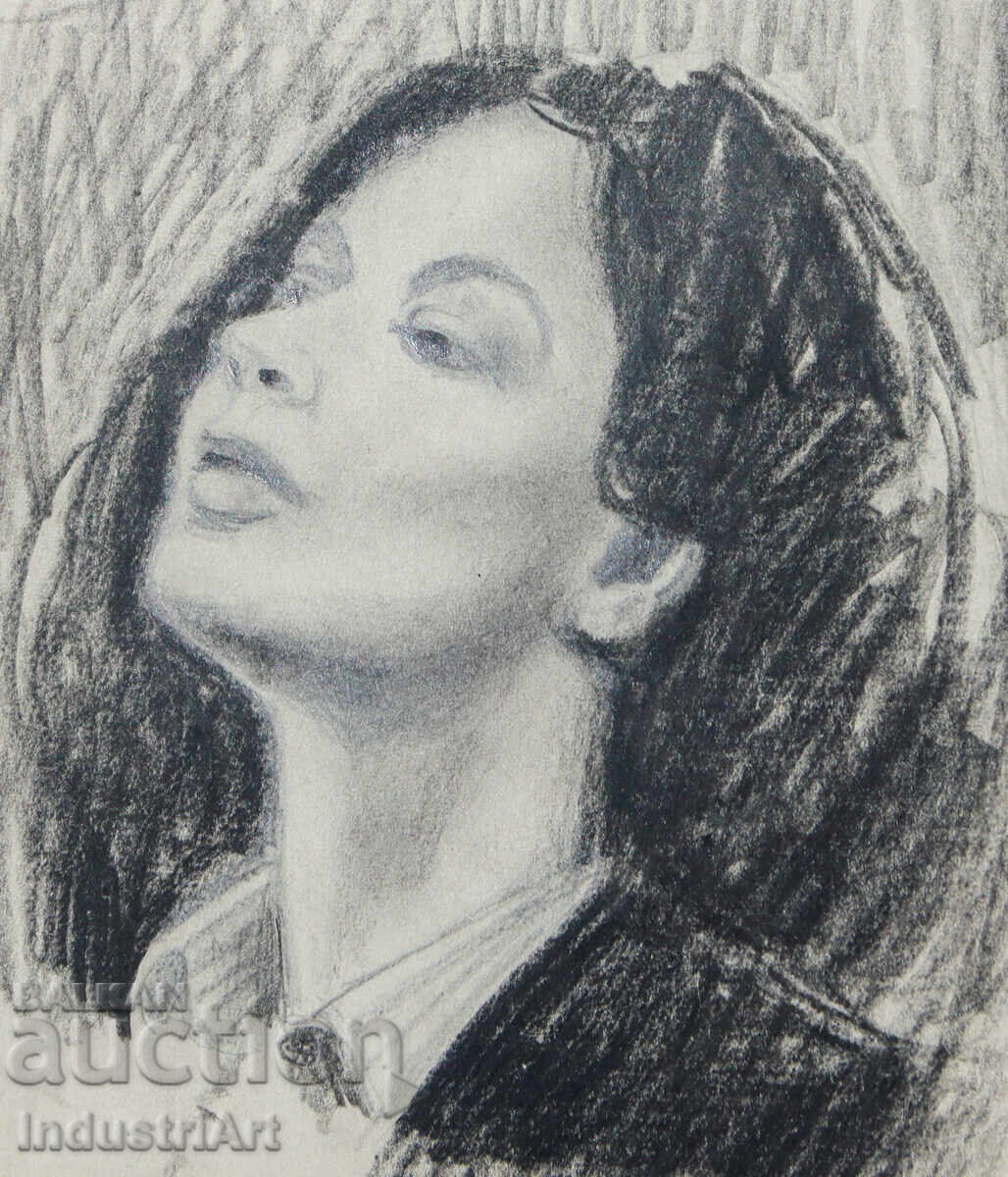 Beautiful pencil drawing of a female portrait