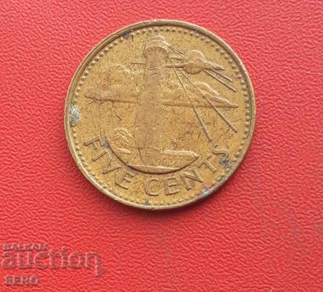 Остров Барбадос-5 цента 1998