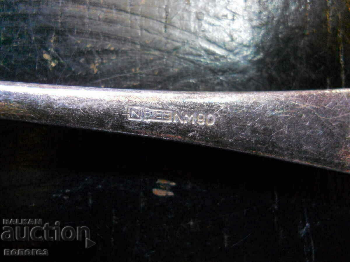 Silver-plated antique spoons "Th. Marthinsen" (Norway) - 6 Silver-plated antique spoons "Th. Marthinsen" (Norway) - 6