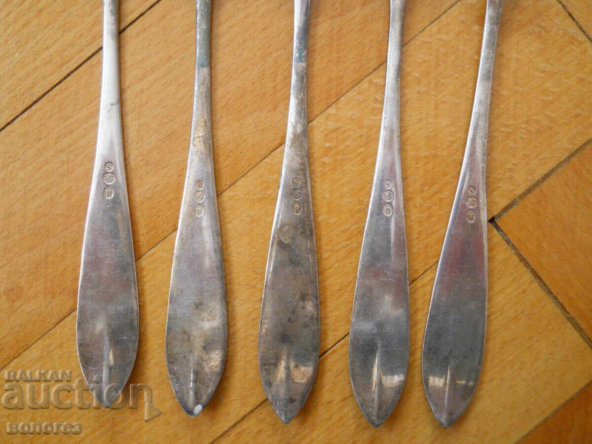 Auction  Set of antique silver-plated forks - Denmark
