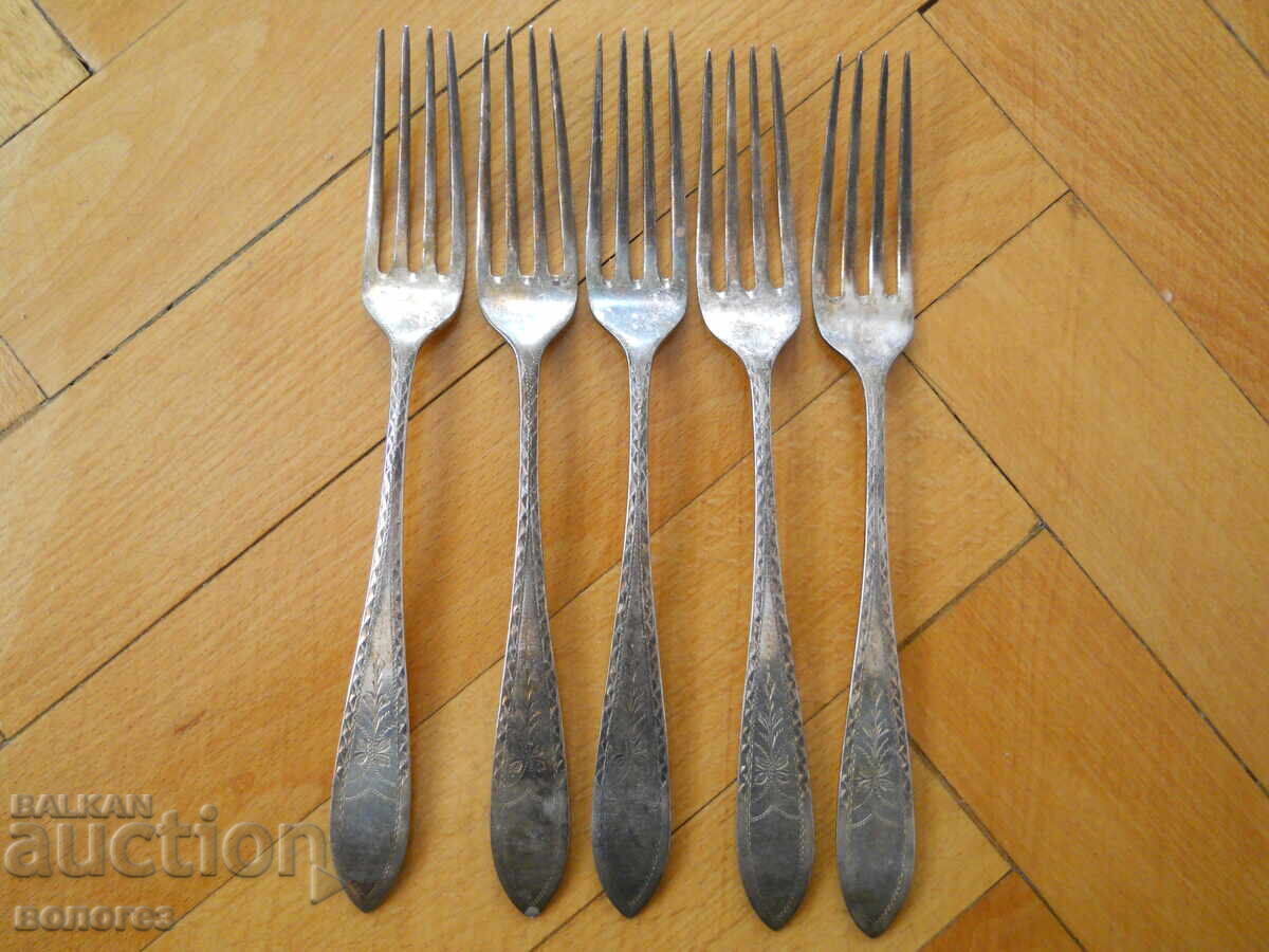Set of antique silver-plated forks - Denmark
