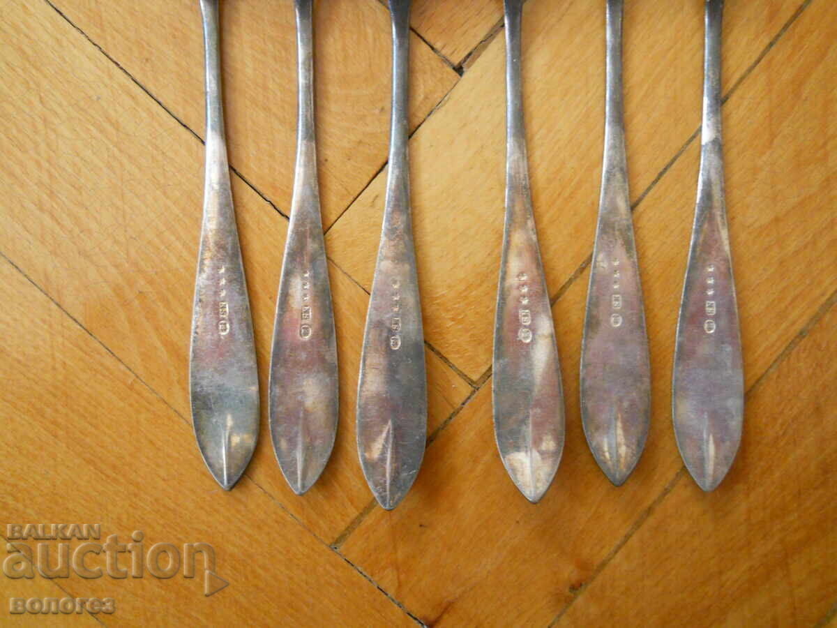 Auction  Set of antique silver-plated forks - Denmark