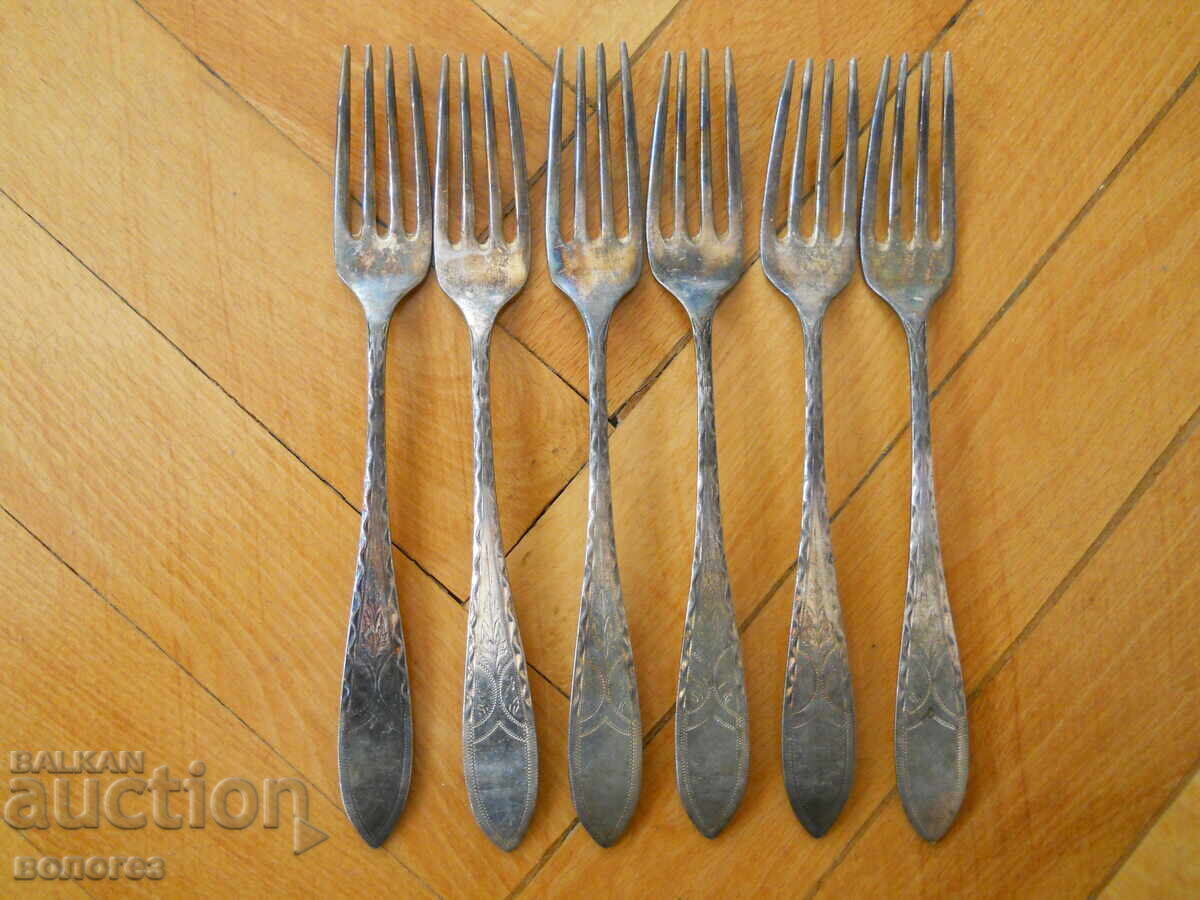 Set of antique silver-plated forks - Denmark