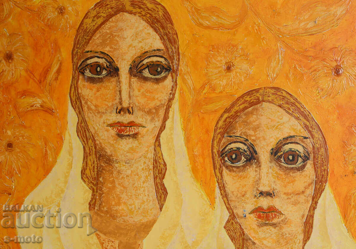 Βοσκάν Αταμιάν (1930-1989) ελαιογραφία πορτρέτο φιγούρες - 5