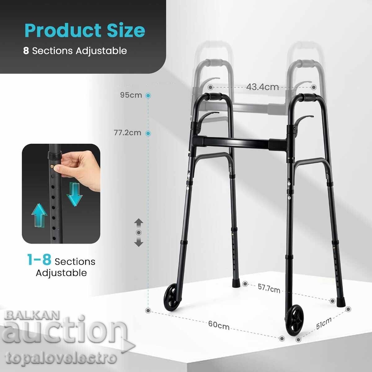 Trotinetă pliabilă ușoară cu roți, înălțime reglabilă cu preț 68.00 BGN | € 34.77