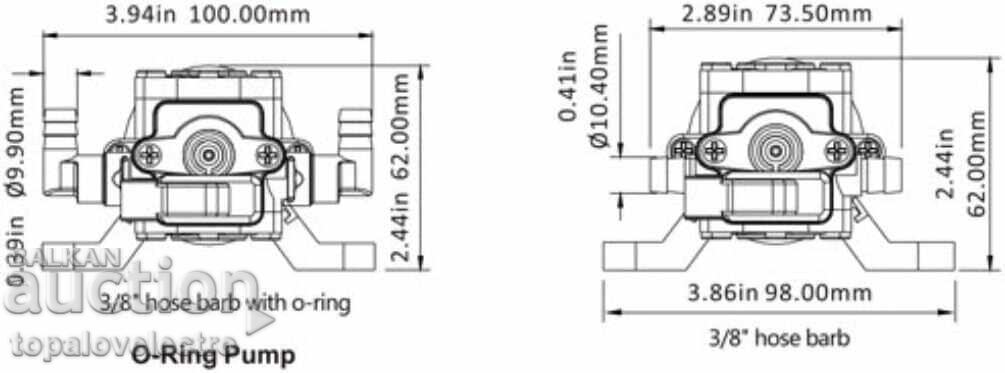 Licitație Pompă de apă 12V 4.3 L/min, 2.4 bar – autoamorsantă