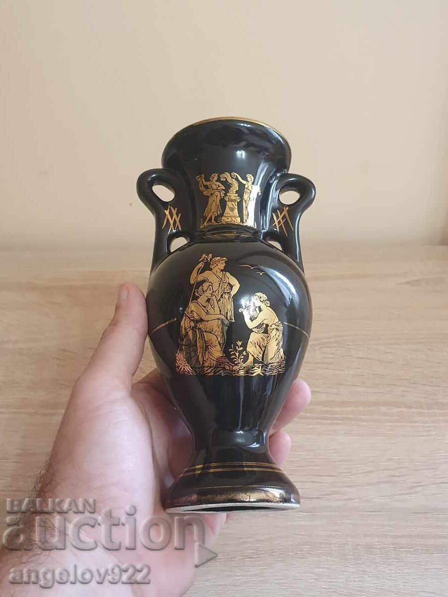 Porcelain vase with 24 karat gold plating!!! - 5