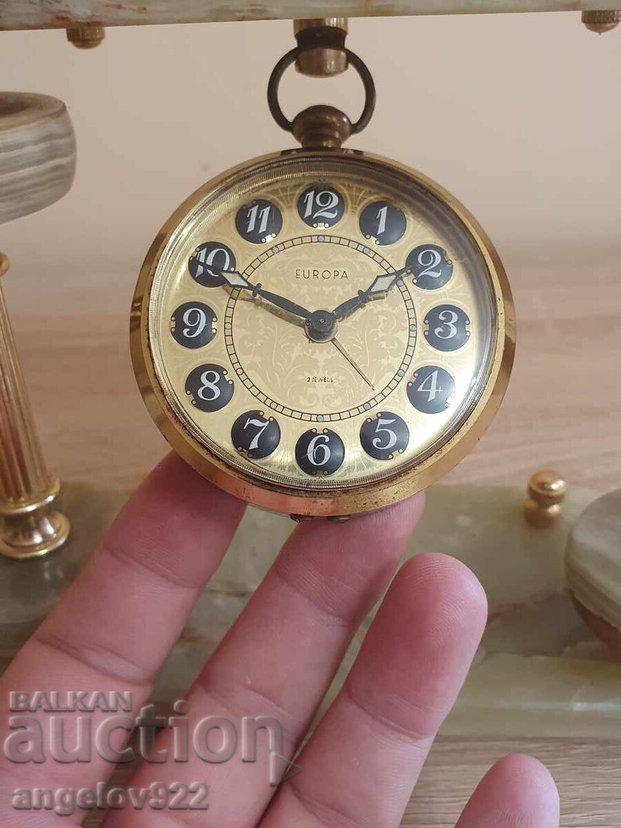 Beautiful onyx and bronze desk clock!!! - 6
