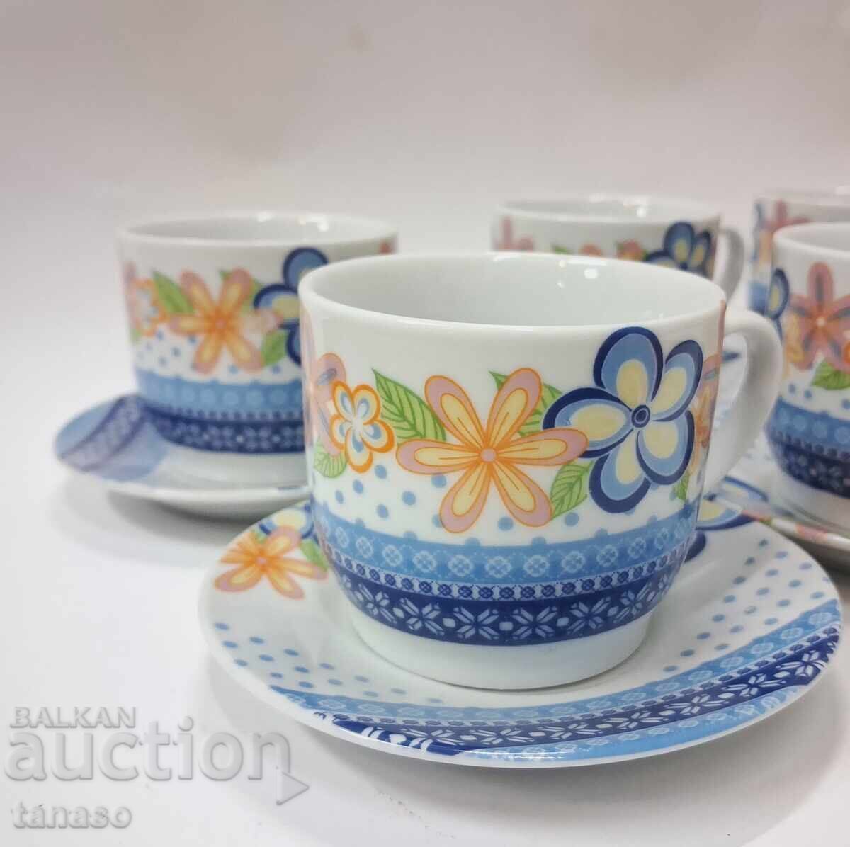 Vintage porcelain coffee set, unused with price € 18.00 | 35.20 BGN Vintage porcelain coffee set, unused with price € 18.00 | 35.20 BGN