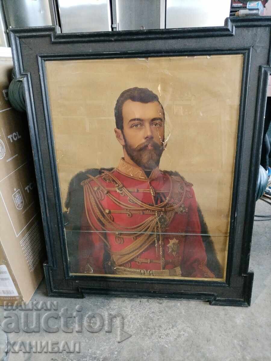 Licitație LITOGRAFIE FOARTE VECHE CU ȚARUL RUS NICOLAE AL II-LEA