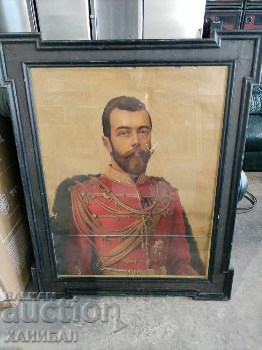 LITOGRAFIE FOARTE VECHE CU ȚARUL RUS NICOLAE AL II-LEA