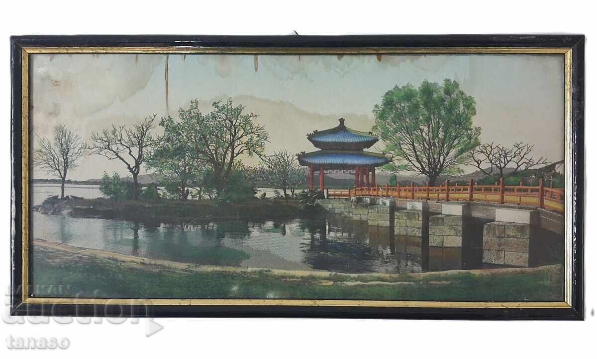 Imagine asiatică de peisaj - broderie mecanică Imagine asiatică de peisaj - broderie mecanică