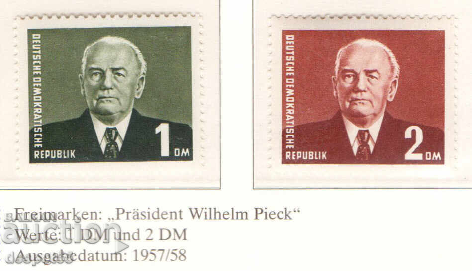 1957/58. GDR. President Pieck - Different Watermark