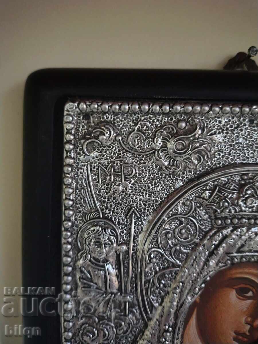 Υπέροχη Ασημένια Εικόνα Παναγίας με τον Μικρό Χριστό με τιμή 42.98 BGN | € 21.98