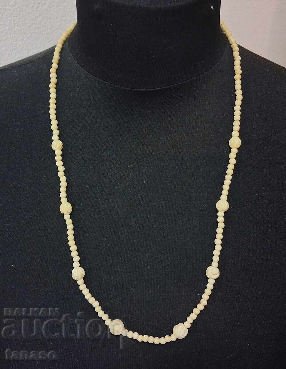 Χειροποίητο σκαλιστό παλιό κολιέ από ελεφαντόδοντο - 7