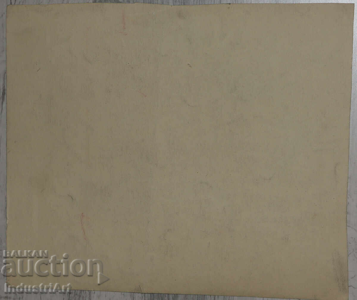 Стара рисунка молив портрет на мъж - 6