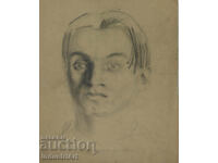 Desen vechi în creion, portret de bărbat
