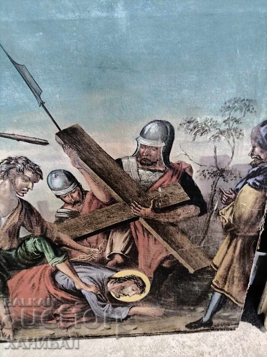 TABLOU FOARTE VECHI RĂSTIGNIREA LUI IISUS HRISTOS cu preț € 220.00 | 430.28 BGN