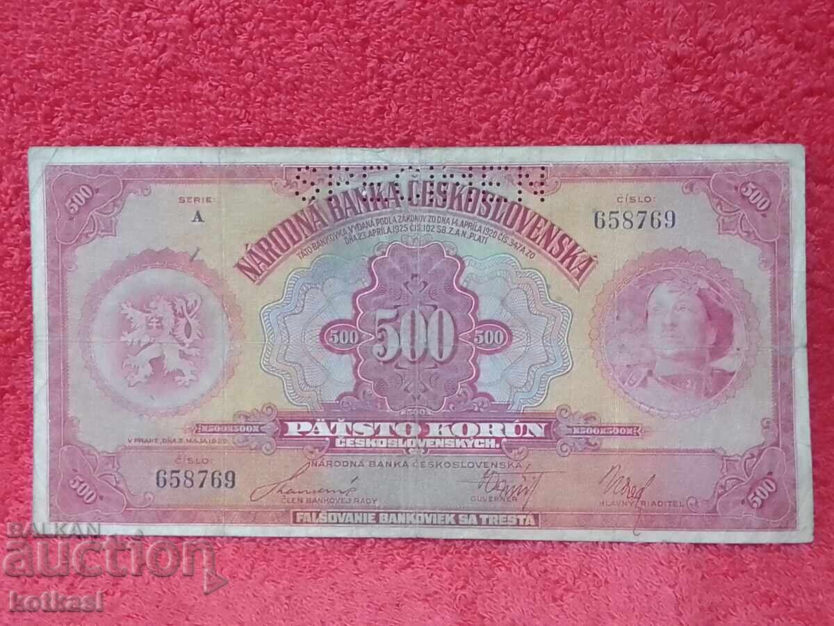 Old Banknote Czechoslovakia 1929 Old Banknote Czechoslovakia 1929