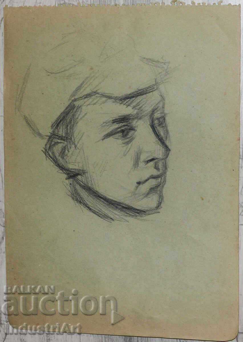 Old drawing sketch pencil male portrait with price 100.00 BGN | € 51.13 Old drawing sketch pencil male portrait with price 100.00 BGN | € 51.13