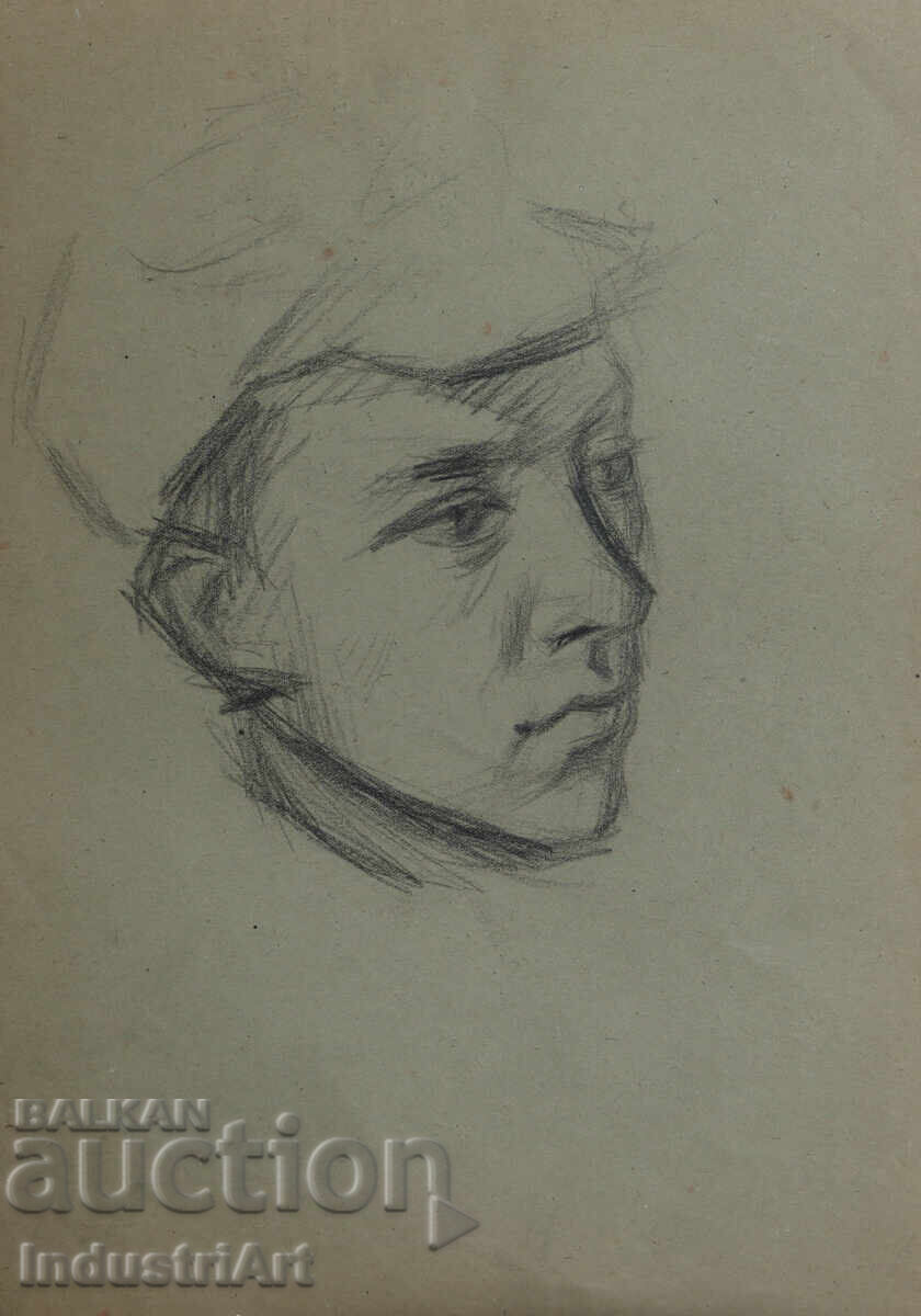 Old drawing sketch pencil male portrait Old drawing sketch pencil male portrait