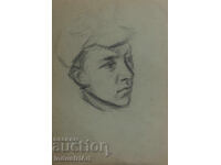 Desen vechi schiță creion portret masculin
