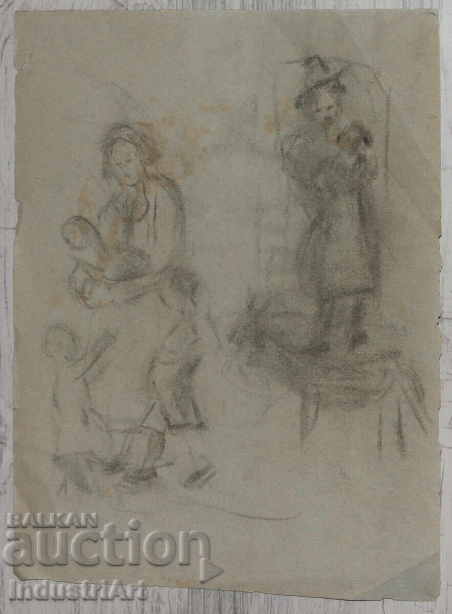 Desen vechi schiță creion portret figuri cu preț 100.00 BGN | € 51.13