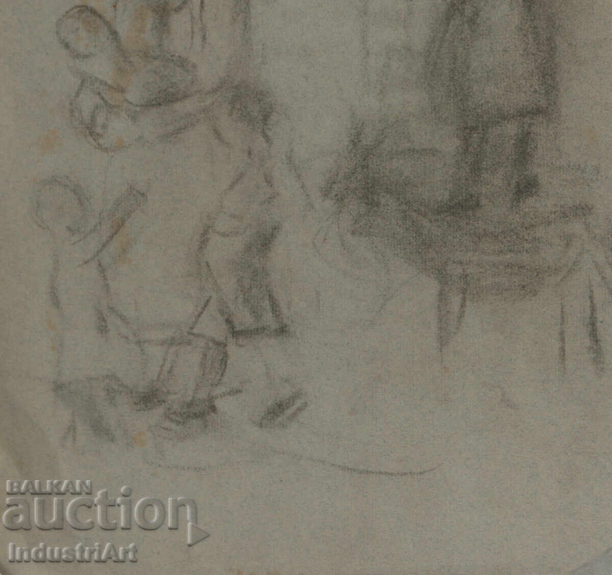 Desen vechi schiță creion portret figuri - 5