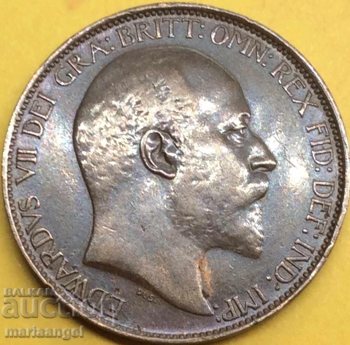 Ηνωμένο Βασίλειο 1/2 πένες 1906 Έντουαρντ χάλκινο - ποιότητα! με τιμή 46.00 BGN | € 23.52