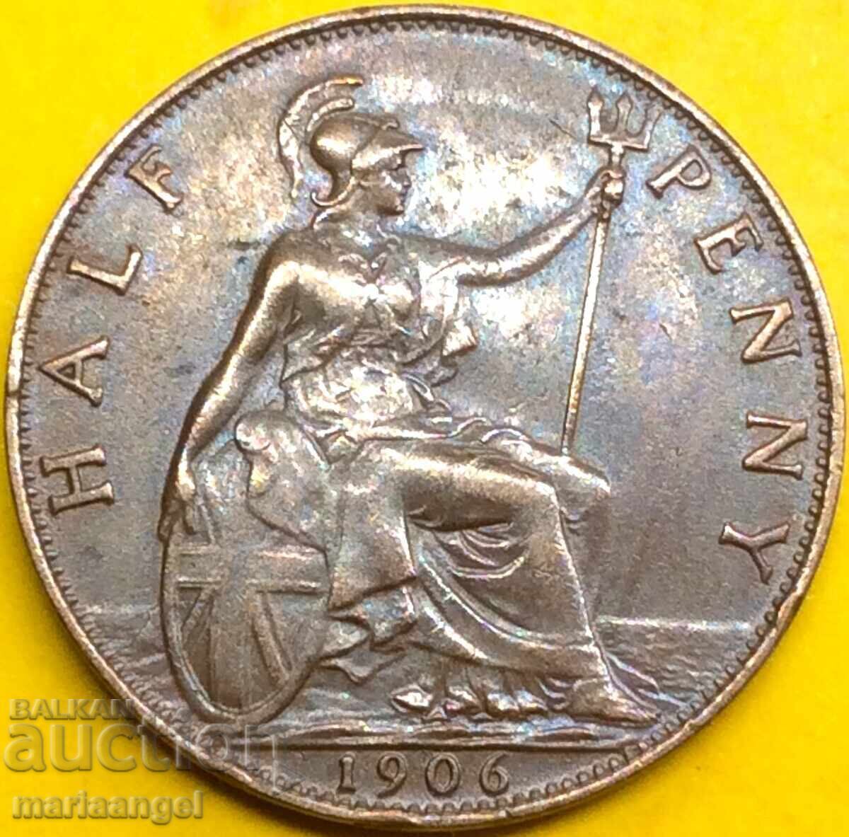 Ηνωμένο Βασίλειο 1/2 πένες 1906 Έντουαρντ χάλκινο - ποιότητα! - 7