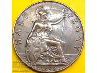 Ηνωμένο Βασίλειο 1/2 πένες 1906 Έντουαρντ χάλκινο - ποιότητα!