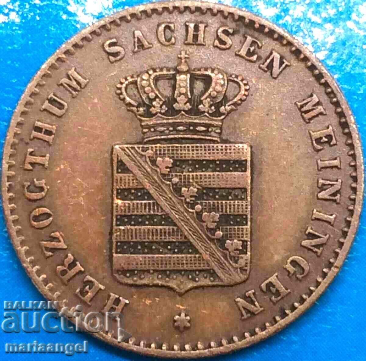 Saxe-Meiningen 2 pfennig 1865 Γερμανία - αρκετά σπάνιο - 7