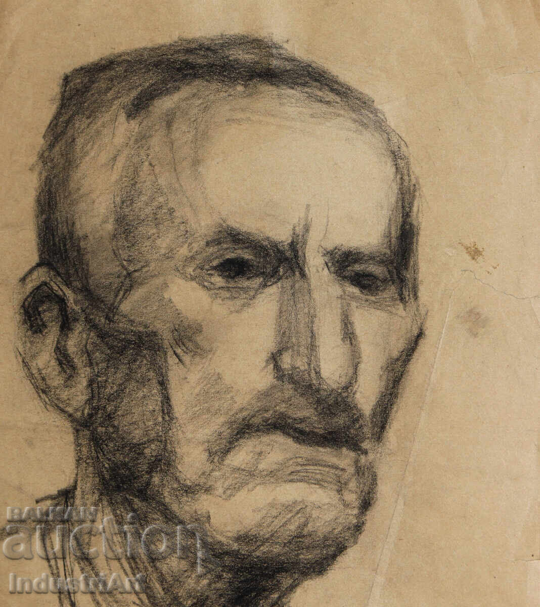 Delivery of Old charcoal drawing male portrait