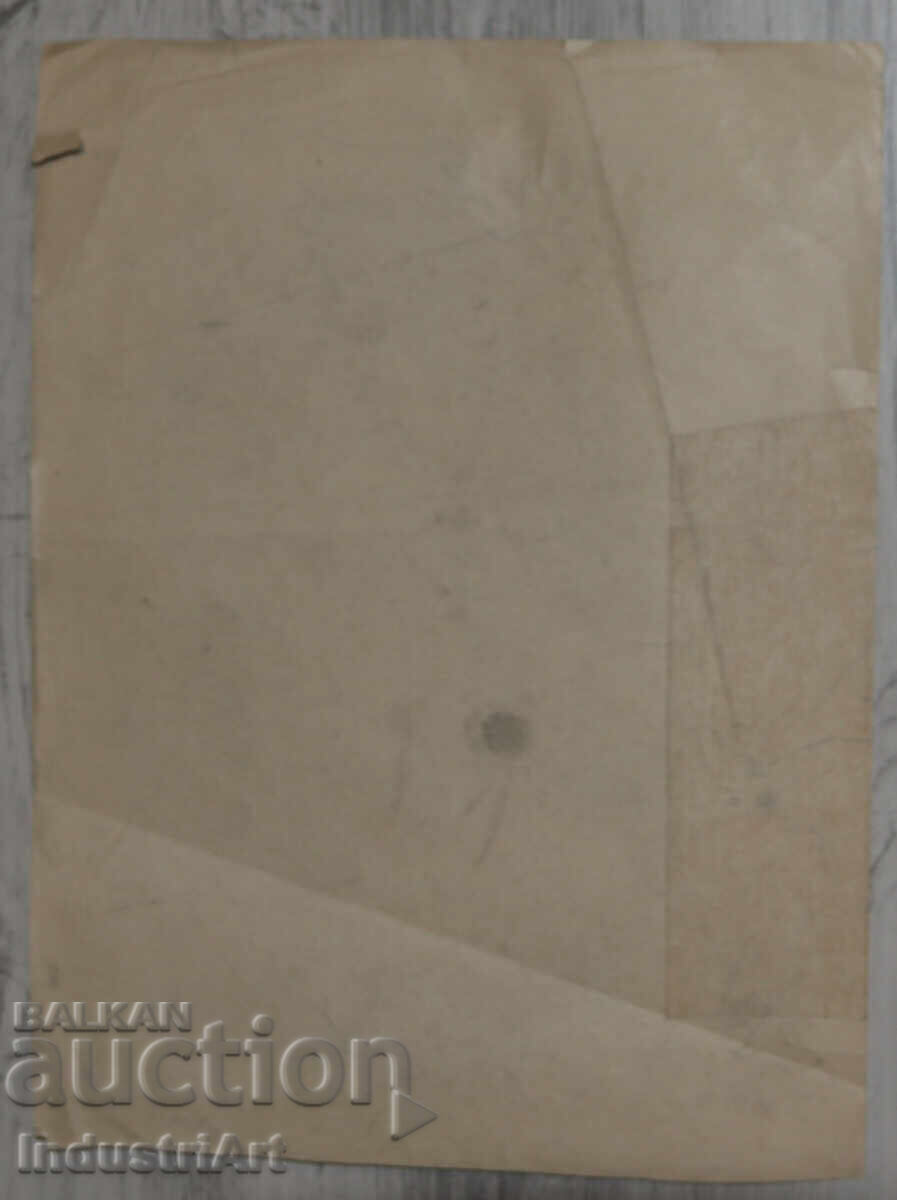 Old charcoal drawing male portrait - 6