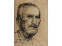Desen vechi în cărbune, portret masculin