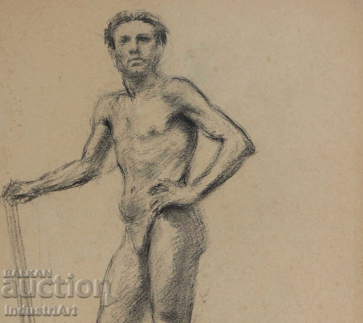 Delivery of Old pencil drawing portrait nude body Delivery of Old pencil drawing portrait nude body