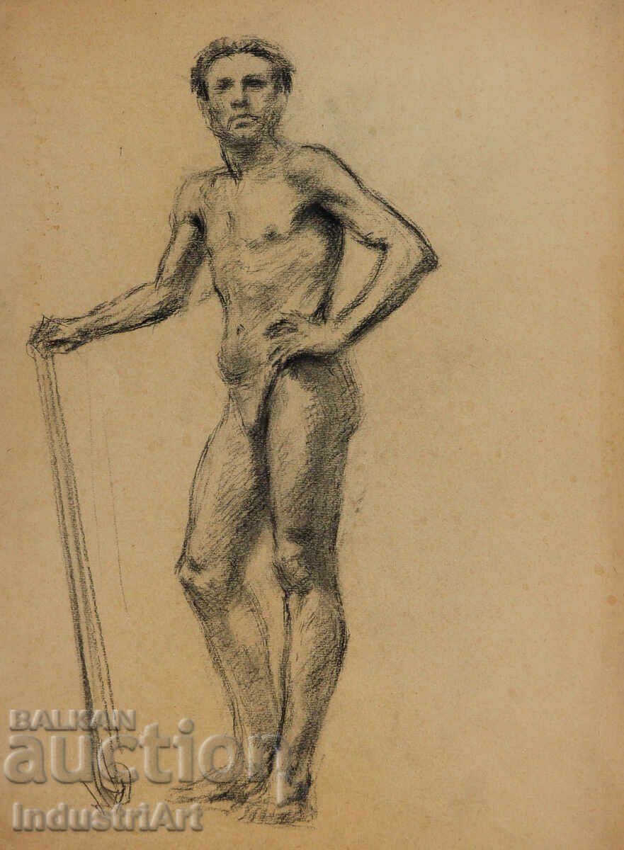 Old pencil drawing portrait nude body Old pencil drawing portrait nude body