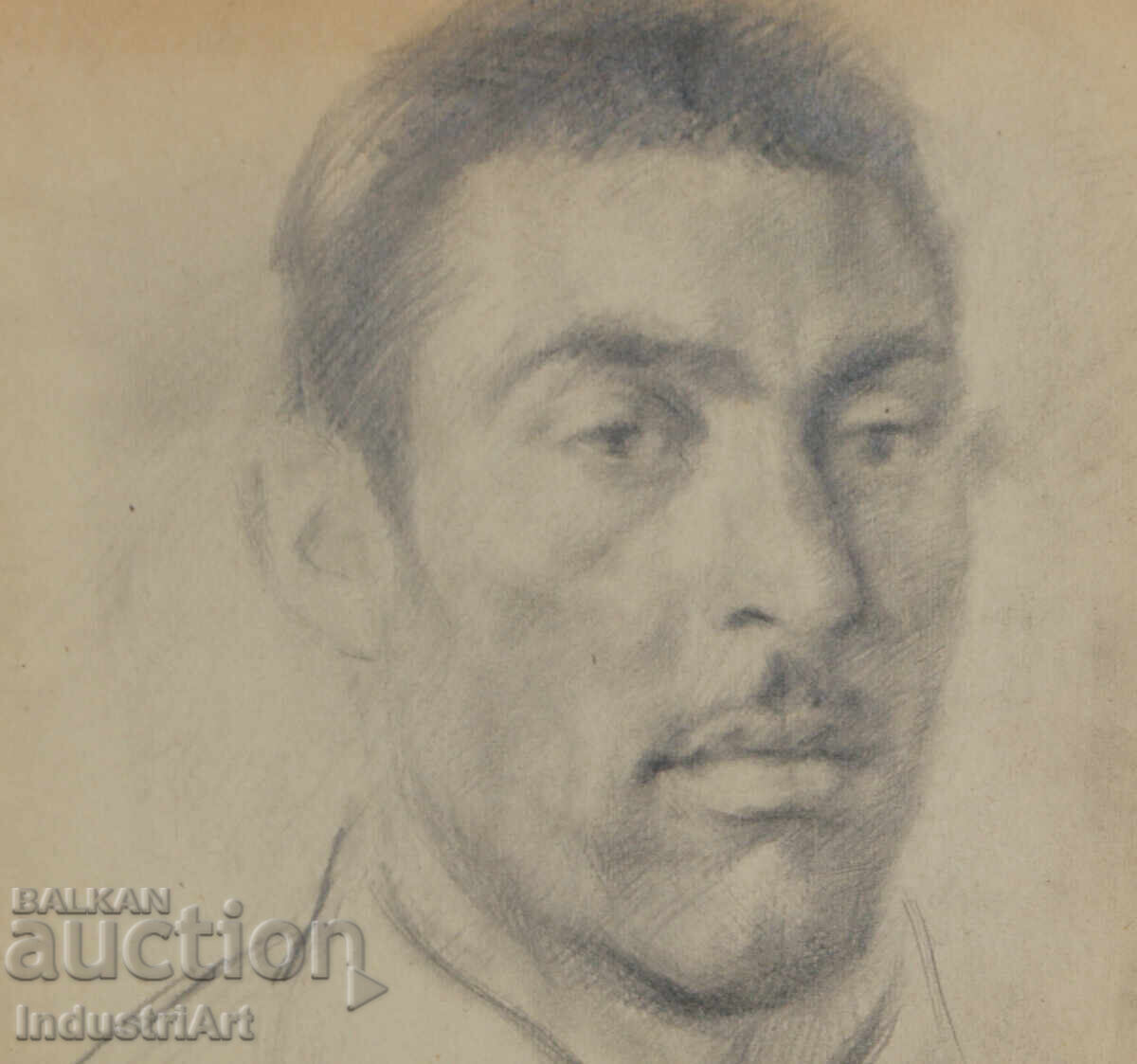 Delivery of Old pencil drawing male portrait