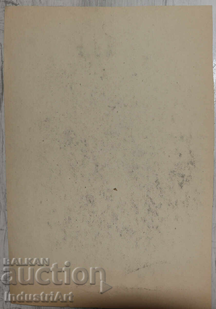 Old pencil drawing male portrait - 7