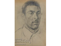 Παλιό σχέδιο με μολύβι ανδρικό πορτρέτο