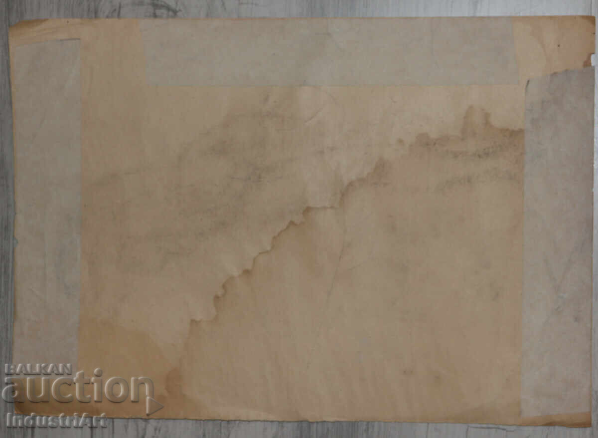 Παλιό σχέδιο κάρβουνο γυναικείο πορτρέτο γυμνό σώμα - 6