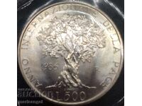 500 lire 1986 Italia UNC Anul Păcii Ag