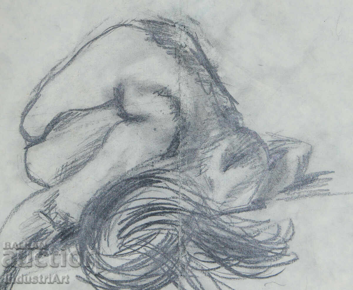 Delivery of Old pencil drawing portrait nude body Delivery of Old pencil drawing portrait nude body