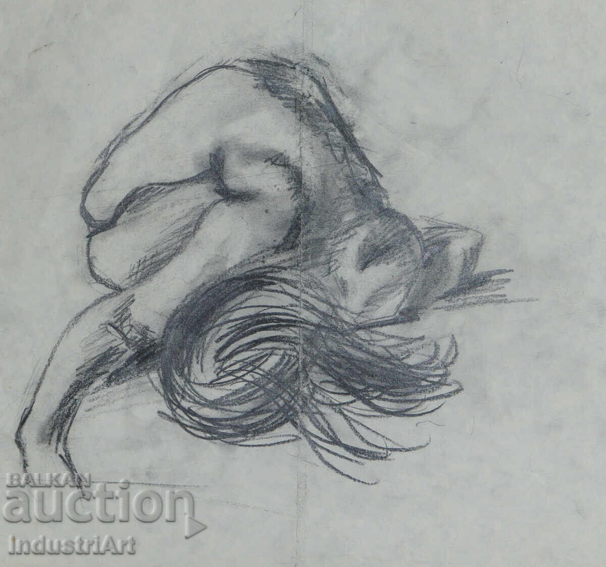 Old pencil drawing portrait nude body Old pencil drawing portrait nude body