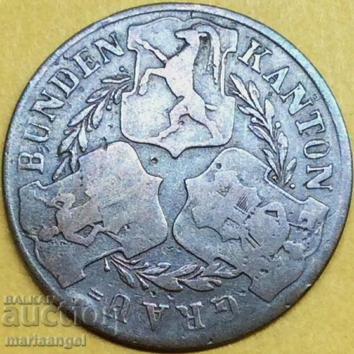Auction  1836 1 batzen Switzerland canton Graubunden silver